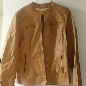 gently worn faux leather jacket